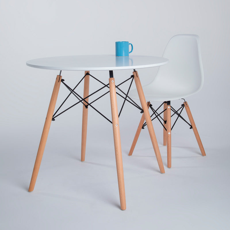 Mesa Redonda Nórdica de Madera Natural - Diseño Elegante en 80cm y 100cm